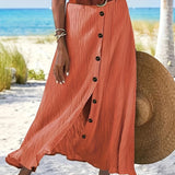 Вилария - Полупрозрачна Миди Поличка с Разцепка