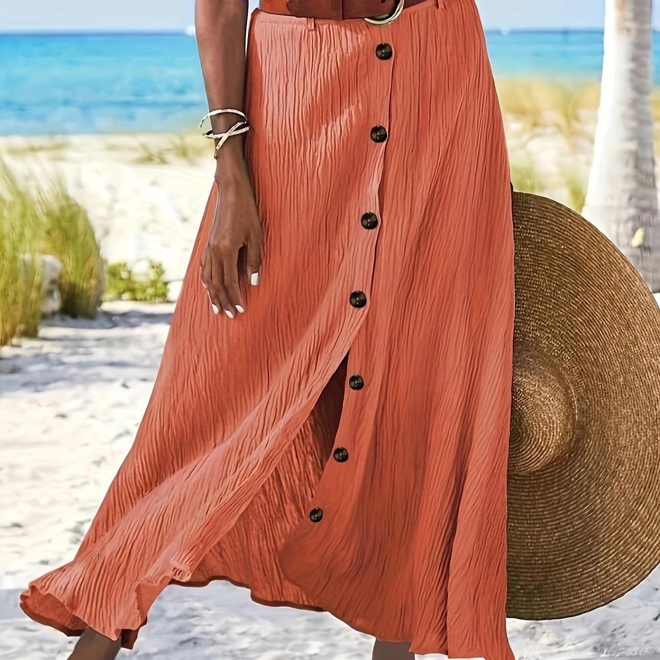 Вилария - Полупрозрачна Миди Поличка с Разцепка