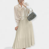 Генария - Дълга Плисирана Сатенена Пола