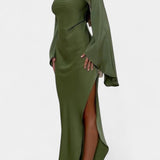 Жасмина -  Асиметрична макси рокля с едно рамо