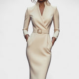 Денира - Елегантна рокля с колан