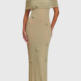 Емелина - Макси плетена рокля с открити рамене