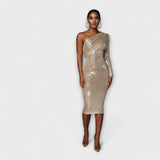 Лена - Вечерна рокля с правоъгълно деколте