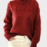 Адена - Дамски вълнен пуловер с яка