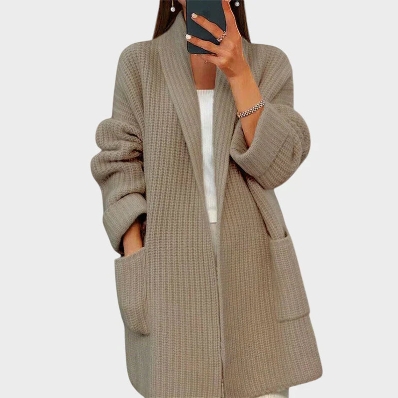 Щерея - Плетено вълнено яке с джобове