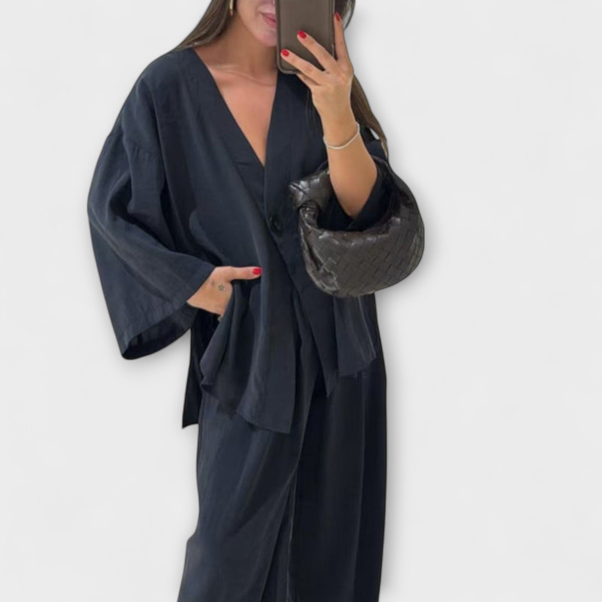 Освена - Casual V-образно деколте топ и панталон