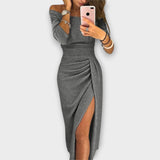 Златина - Елегантна рокля с открити рамене