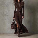 Вилина – Дълга суедова рокля Алесия