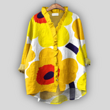 Елива - Лека блуза с щампа и волани