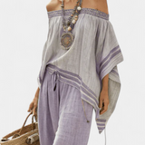 Солара - Комплект от раирани панталони и тениска