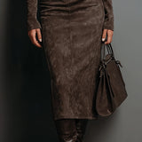 Вида - Миди сукня от велур Фросина