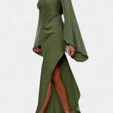 Жасмина -  Асиметрична макси рокля с едно рамо