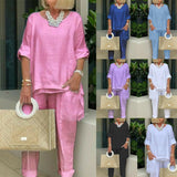 Златкор - Дамски небрежен комплект плюс размер от памучна смес