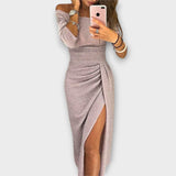 Златина - Елегантна рокля с открити рамене