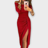 Златина - Елегантна рокля с открити рамене