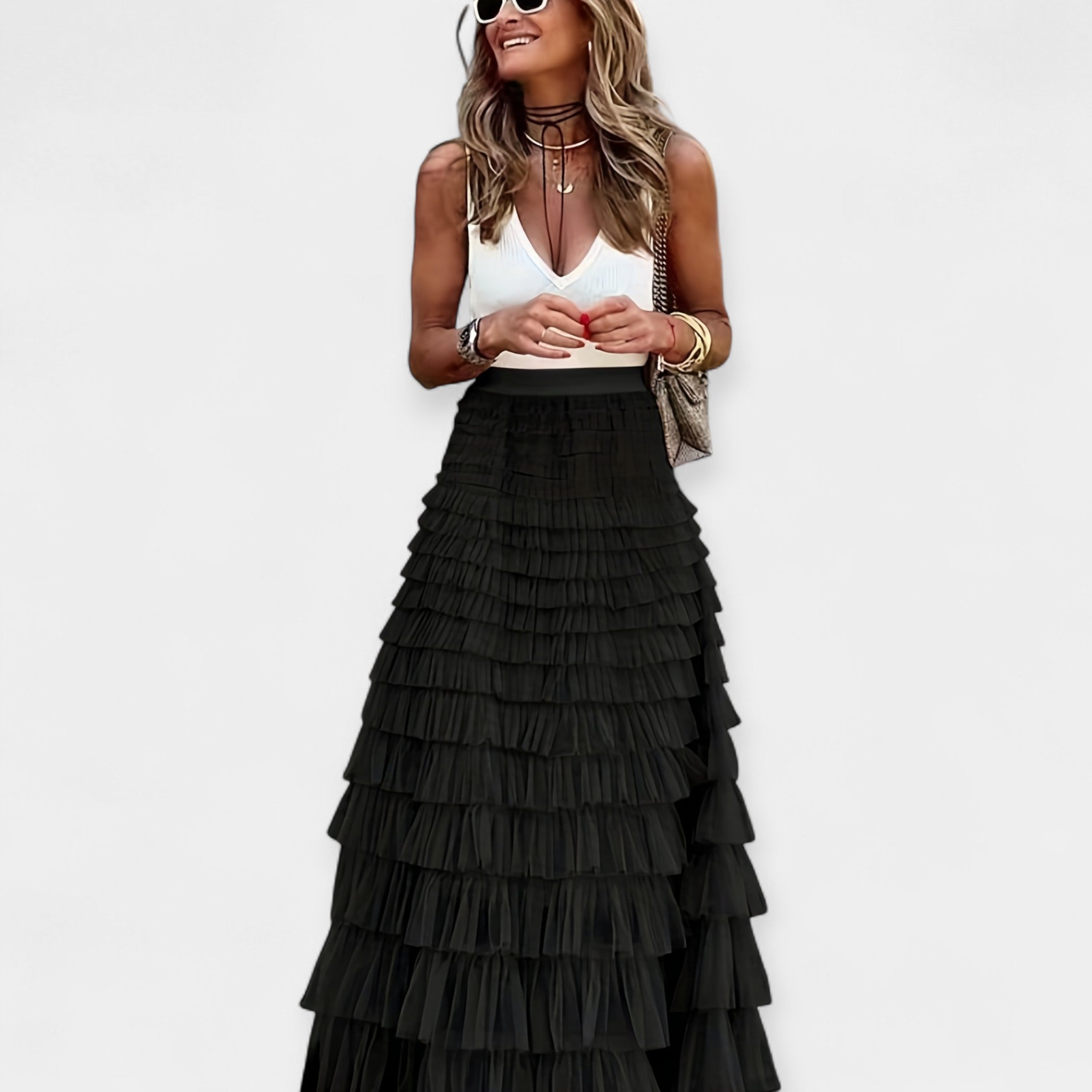 Галдена - Бохо пола с мрежест сатенен ръб