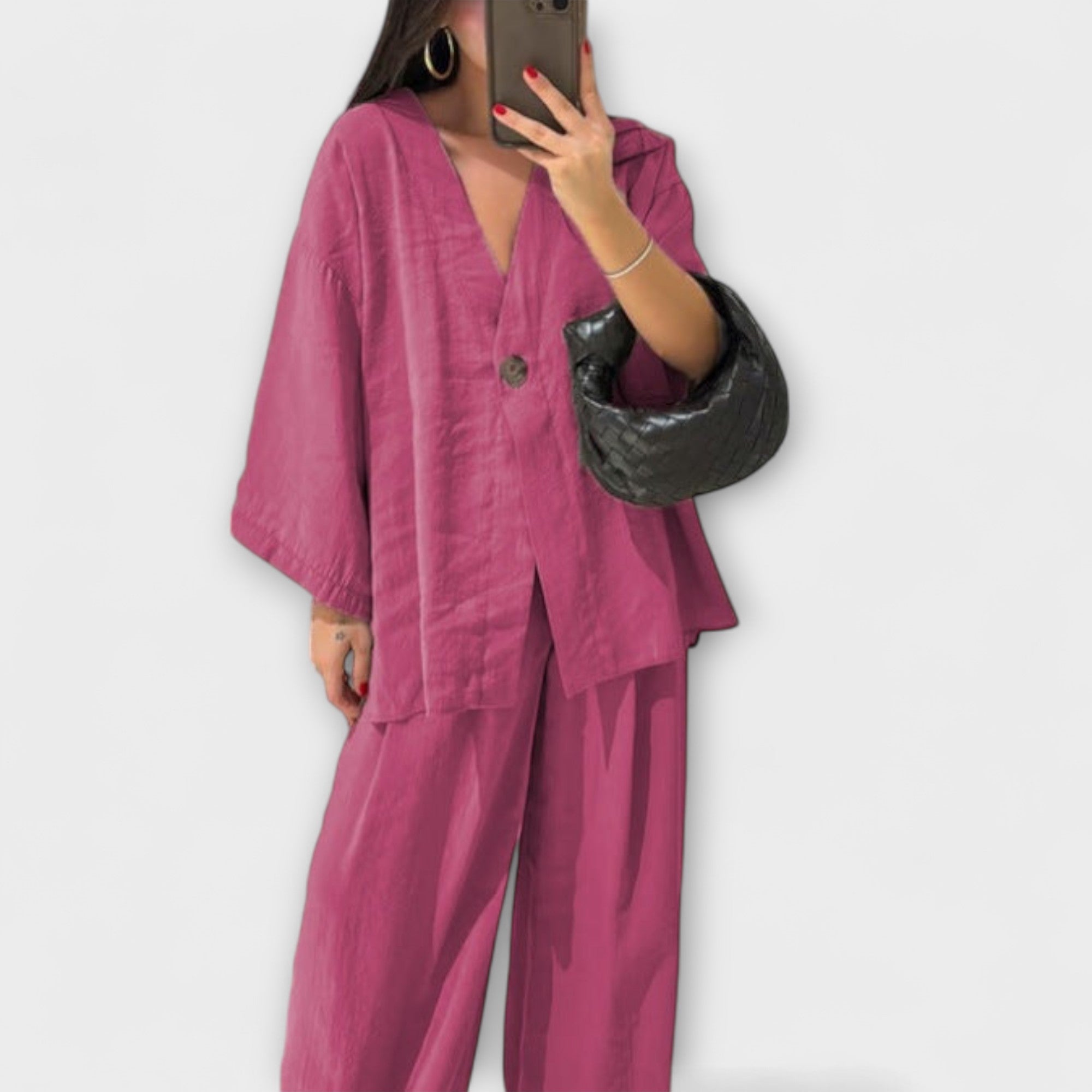 Освена - Casual V-образно деколте топ и панталон