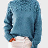 Адена - Дамски вълнен пуловер с яка