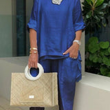 Златкор - Дамски небрежен комплект плюс размер от памучна смес