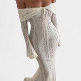 Златея - Макси рокля с открити рамене