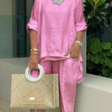 Златкор - Дамски небрежен комплект плюс размер от памучна смес