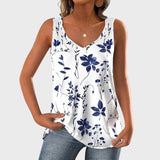 Велкня - Риза без ръкави с флорален принт