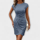 Кристина - Рокля с къс ръкав и лале