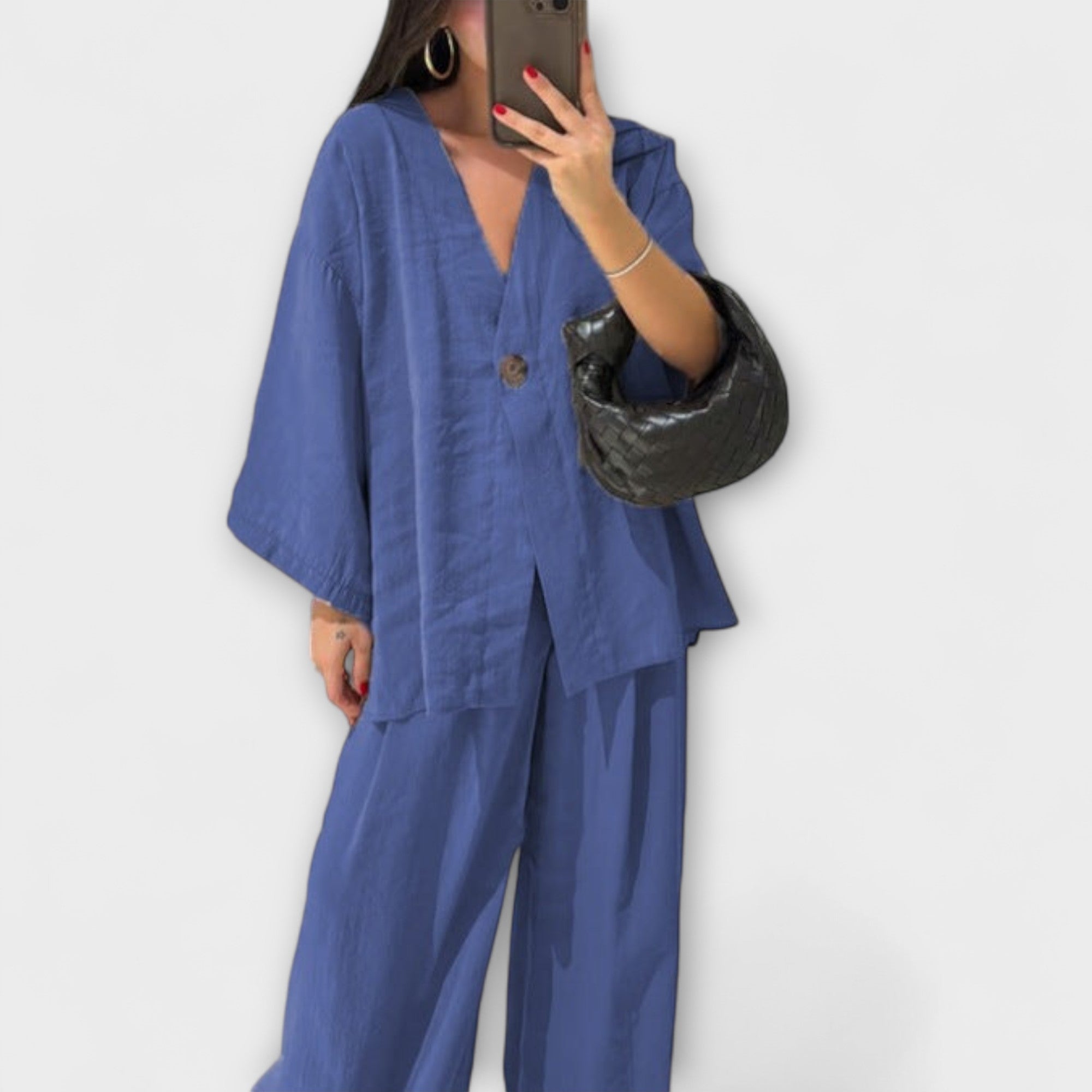 Освена - Casual V-образно деколте топ и панталон