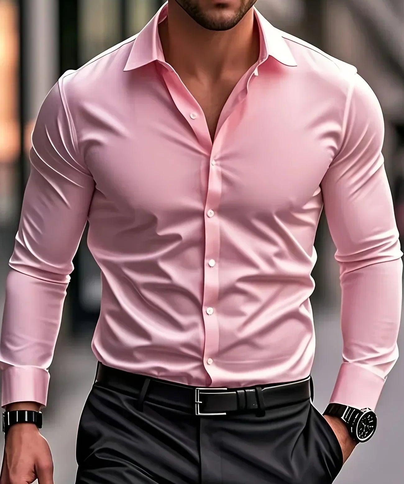 Валрил - Елегантна вталена риза с дълъг ръкав