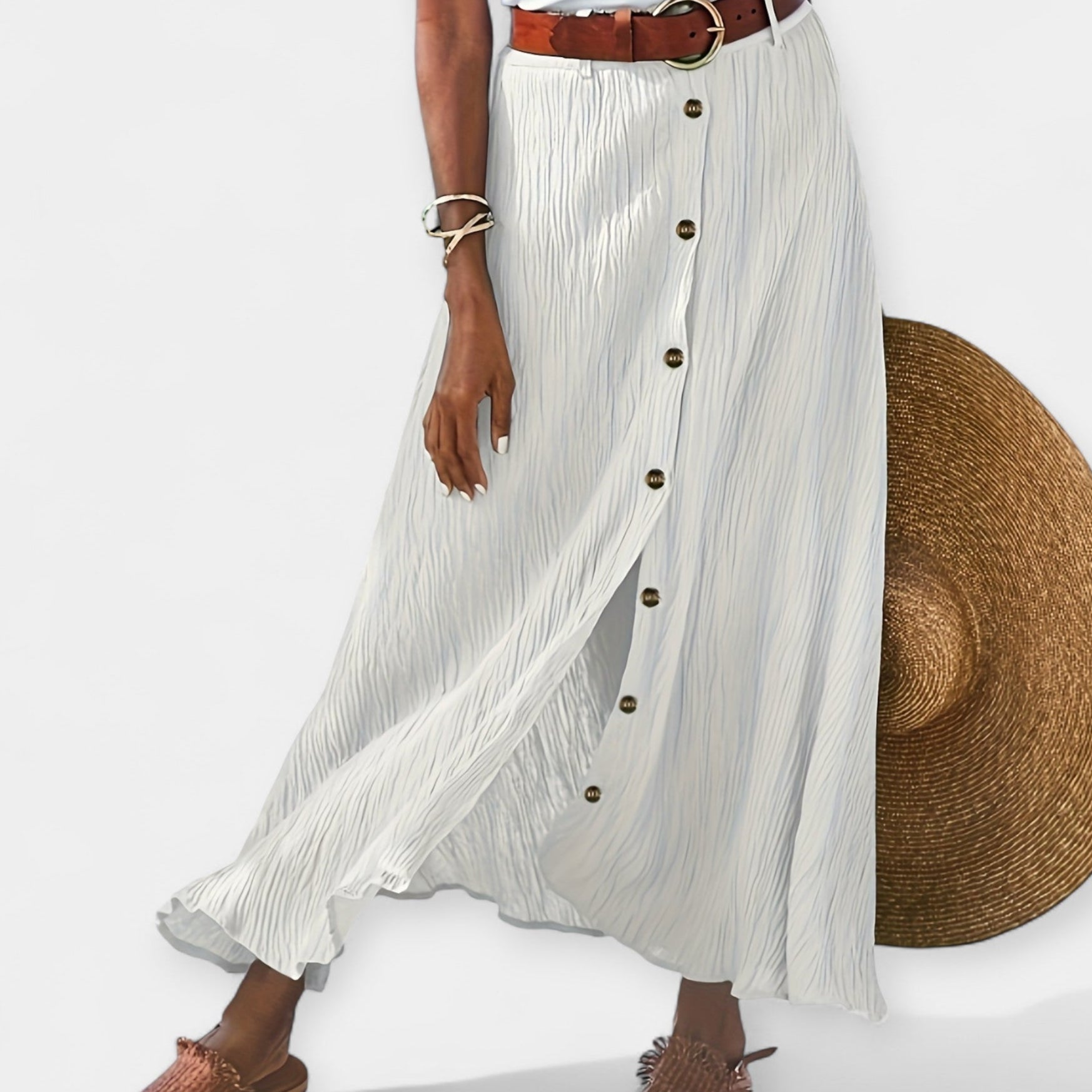 Вилария - Полупрозрачна Миди Поличка с Разцепка