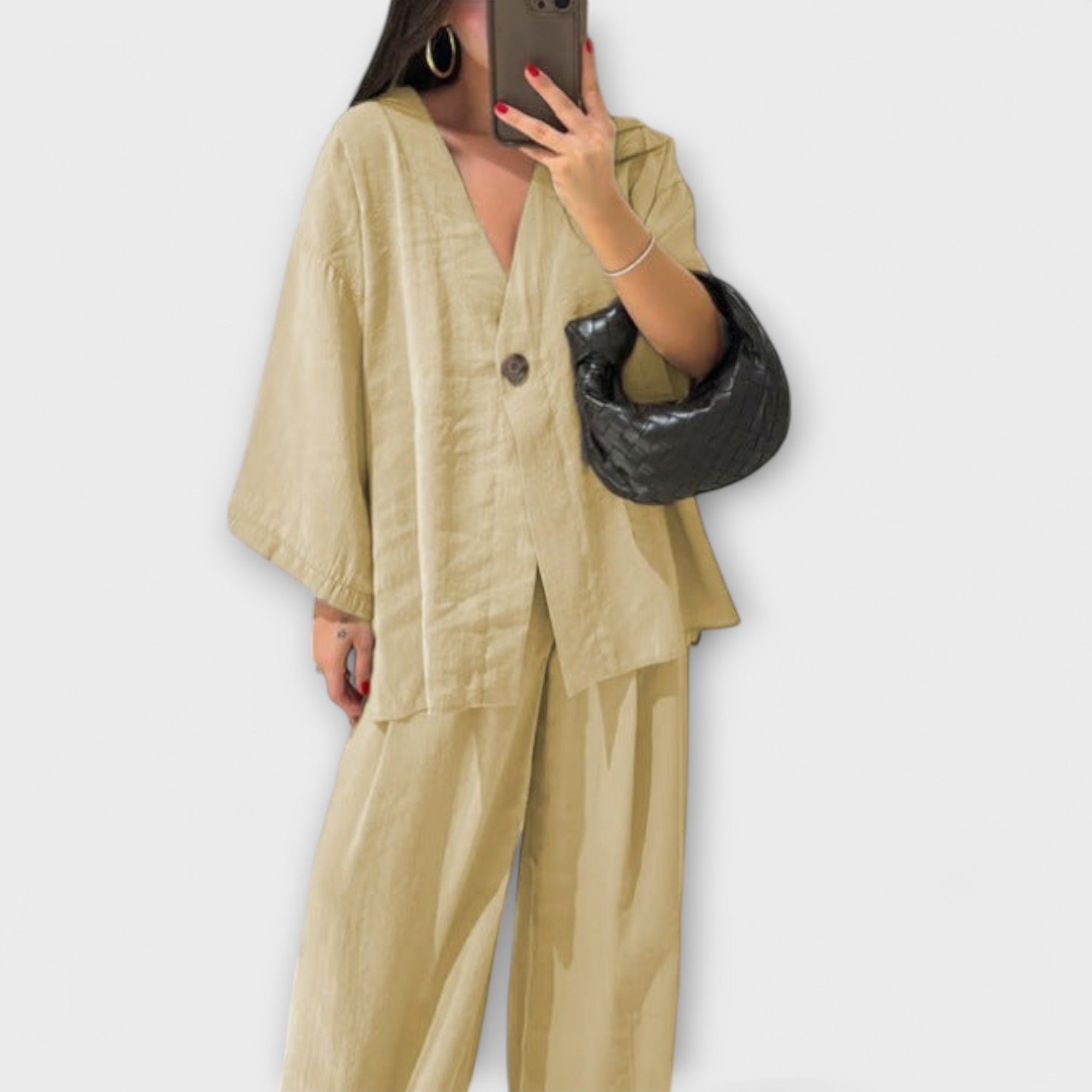 Освена - Casual V-образно деколте топ и панталон