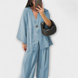 Освена - Casual V-образно деколте топ и панталон