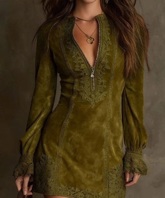 Виржиния - Мини суедово рокля