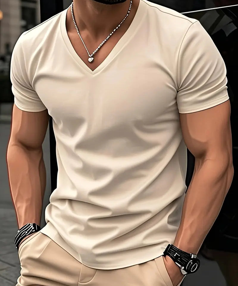 Валвел - Тениска с къс ръкав и V-образно деколте