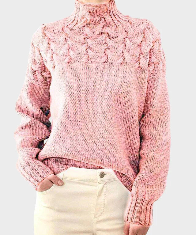 Адена - Дамски вълнен пуловер с яка