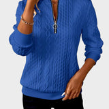 Бранислава - Дамски плетен пуловер с цип