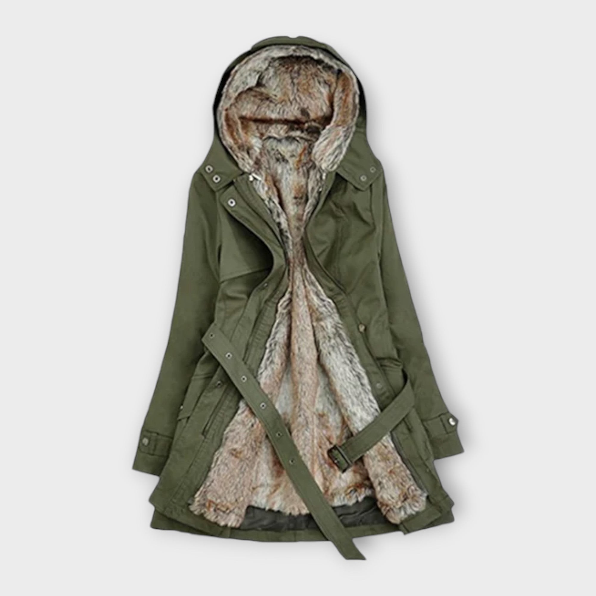 Славена - Зимно палто с естествени флорални мотиви