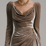 Грета – Миди рокля от велур