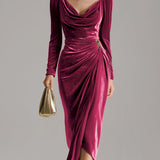 Грета – Миди рокля от велур