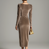 Грета – Миди рокля от велур