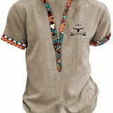 Боглев - Риза с къс ръкав и детайли на деколтето