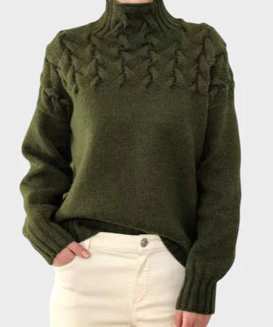 Адена - Дамски вълнен пуловер с яка