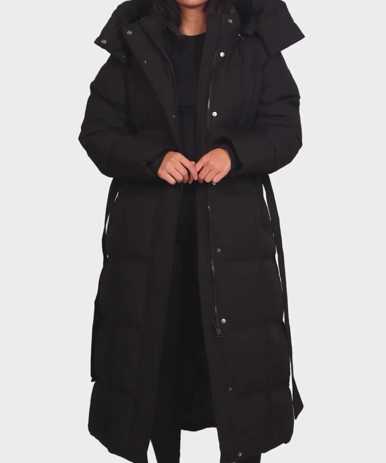 Ярослава - Дълго пухено яке с колан