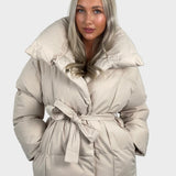 Ориана - Късо пухено яке с връзки на талията