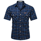 Богзар - Карирана риза с къс ръкав