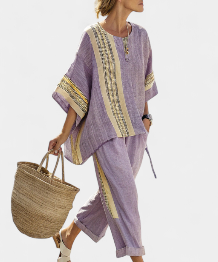 Самара - Комплект от раирани панталони и тениска