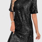 Евира - Мини рокля с лъскава и удобна кройка