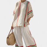 Савела - Комплект от раирани панталони и тениска