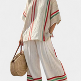 Савела - Комплект от раирани панталони и тениска