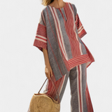 Славея - Комплект от раирани панталони и тениска